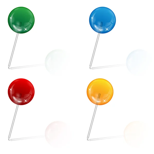 Office needles are decorated by the coloured marbles — Wektor stockowy