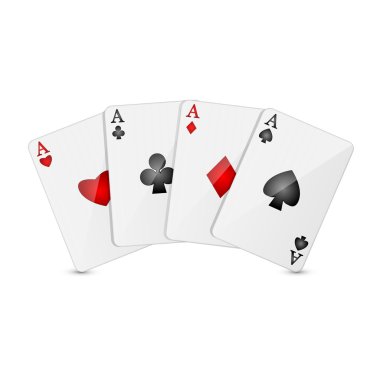 Playing cards on a white background clipart