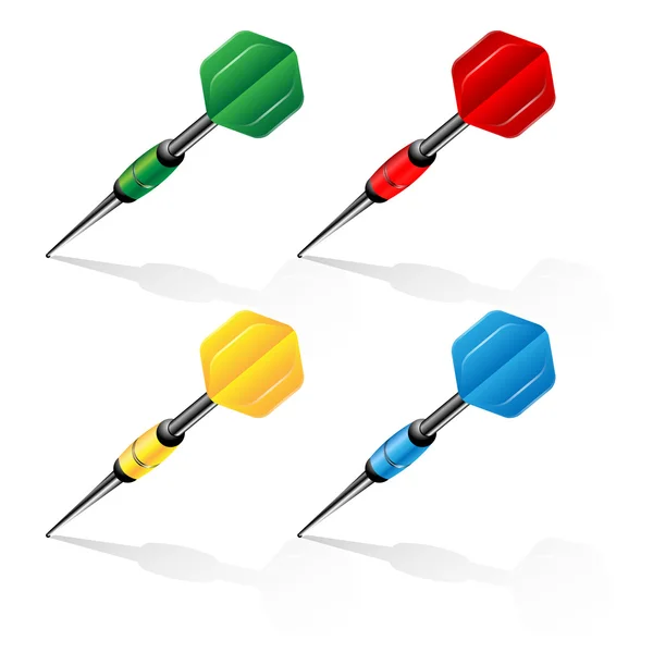 Uppsättning dart av olika färg — Stock vektor