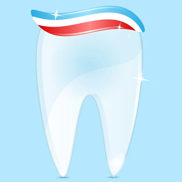 Zubní bílé barvy a pastu — Stockový vektor