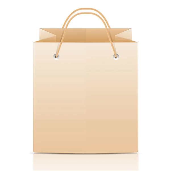 Bolsa de papel para ir de compras sobre fondo blanco — Vector de stock