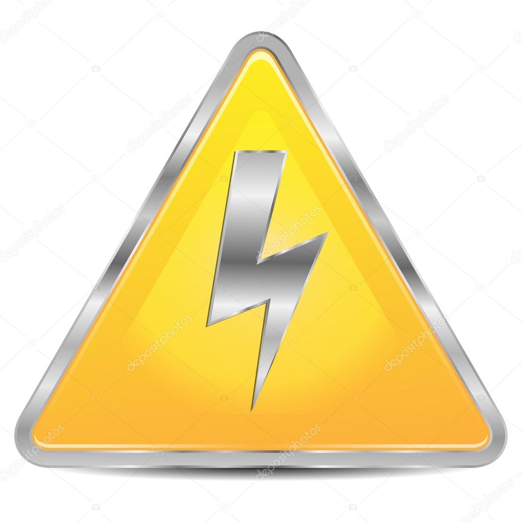 high voltage sign on a white background