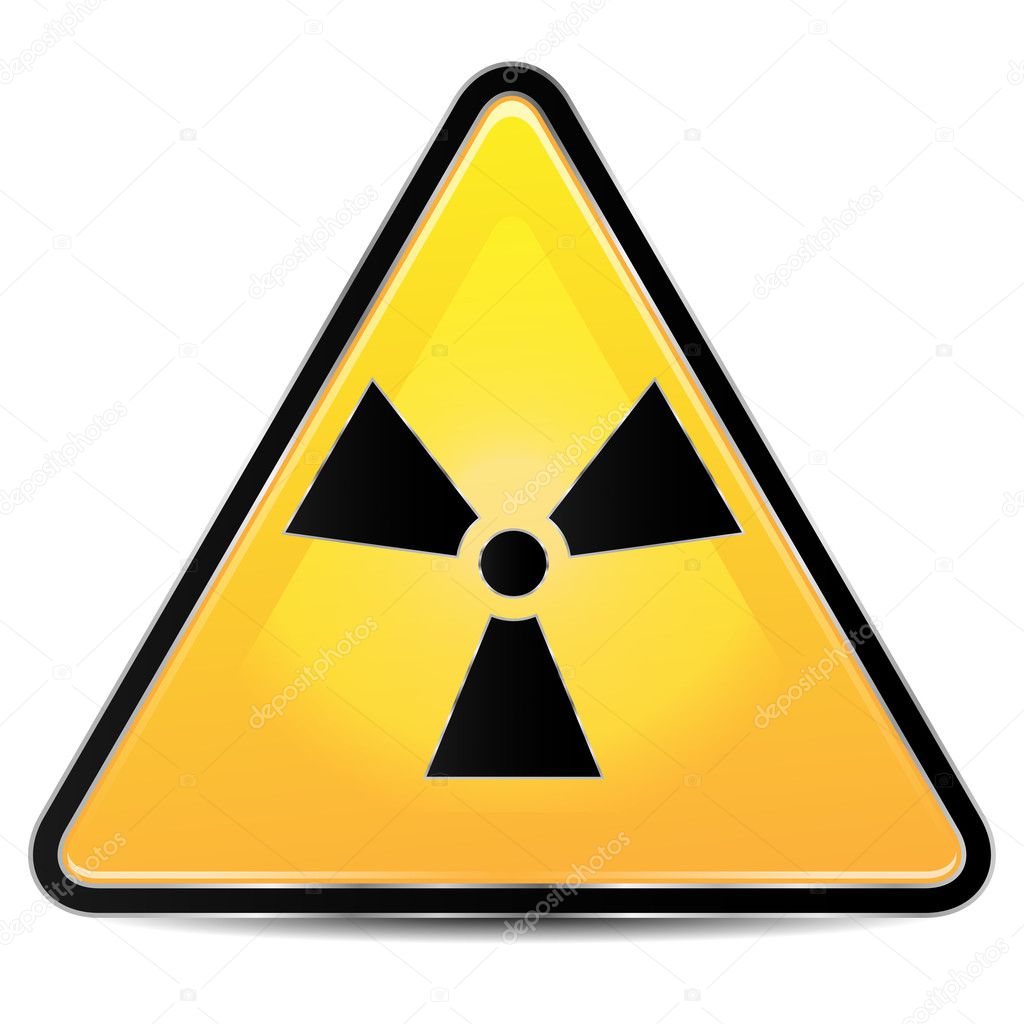 sign of radiation on a white background