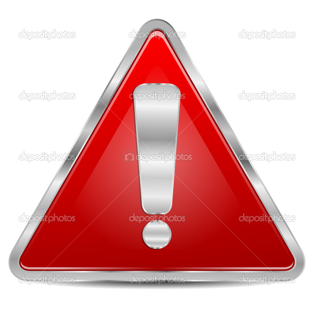 sign of danger of red color on a white background