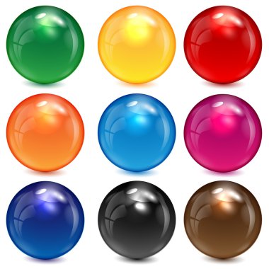 set of colored spheres on a white background clipart