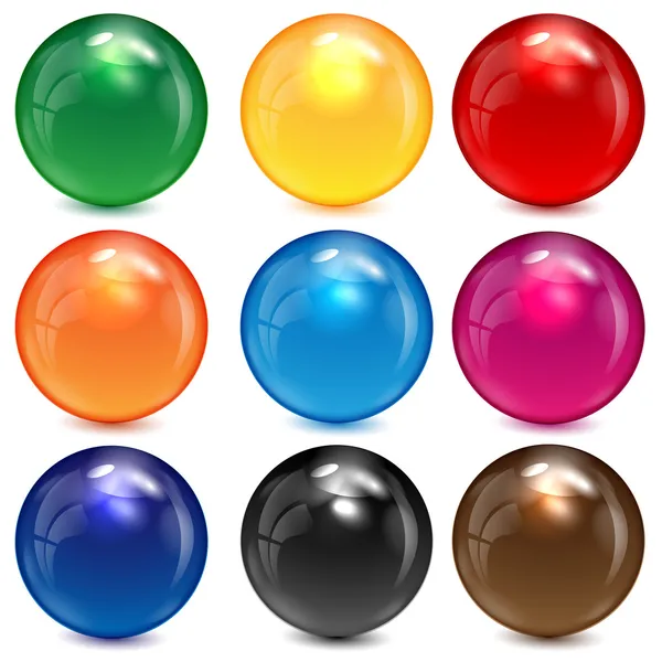 Ensemble de sphères colorées sur fond blanc Illustration De Stock