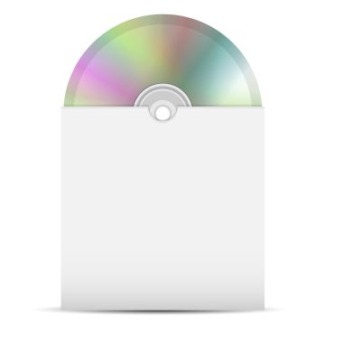 beyaz zemin üzerinde bir kağıt zarf içinde yuvarlak yüzey