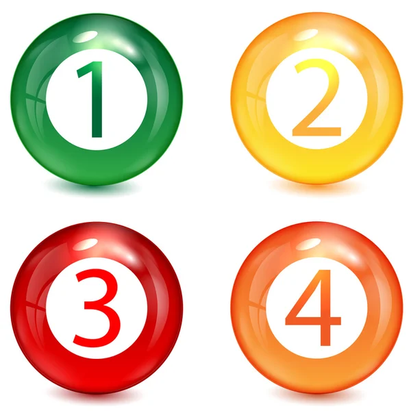 Conjunto de bolas com números — Vetor de Stock
