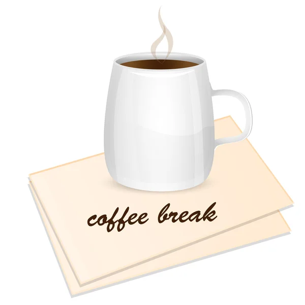 Una taza de café sobre un fondo blanco — Vector de stock