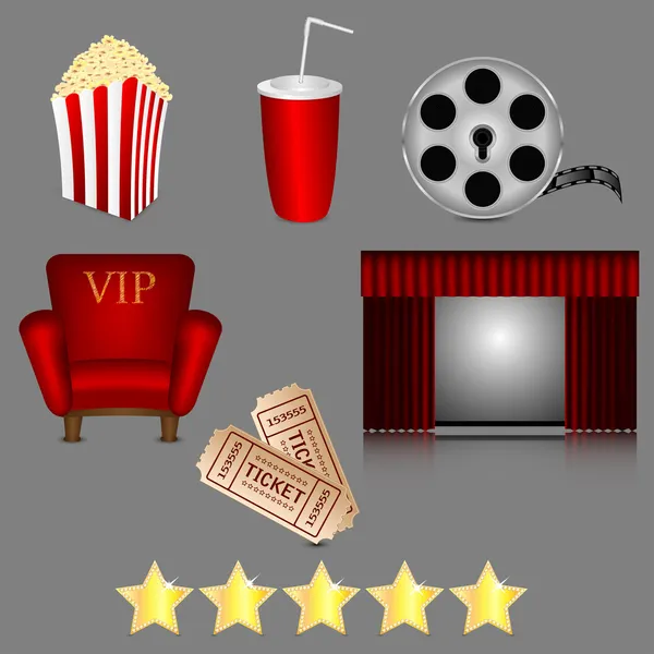 Ícones do cinema — Vetor de Stock