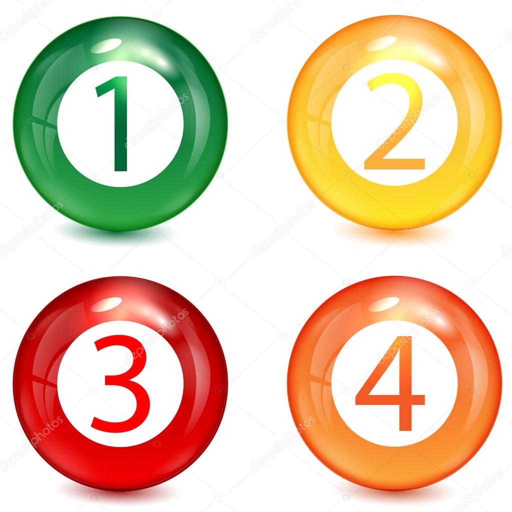 Set of balls with numbers