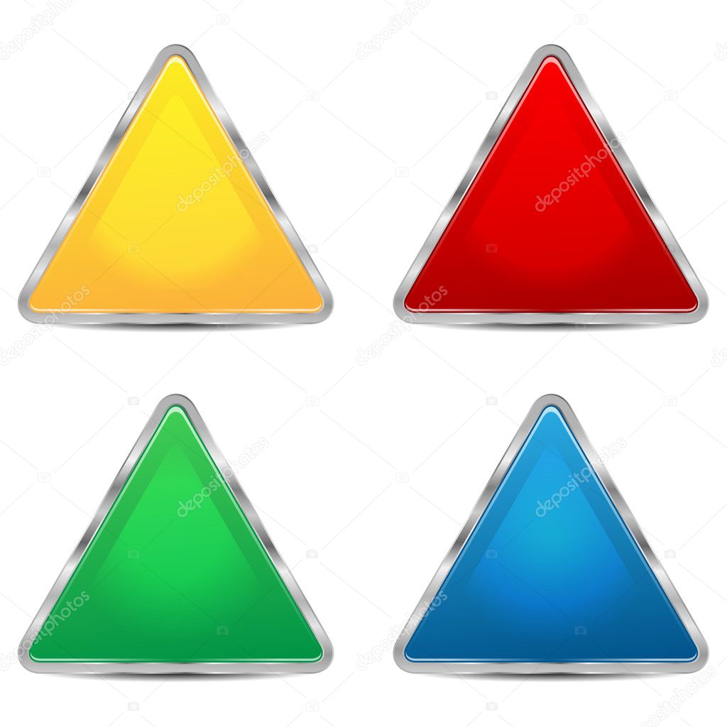 Set of sign-boards of different colors