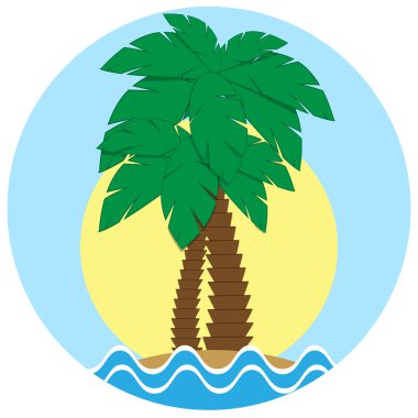 avuç içi ve deniz dalgaları ile ada