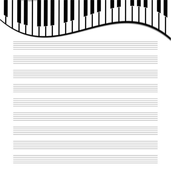 Music paper is decorated by the keys — Stock Vector