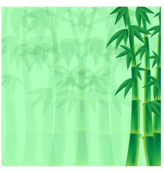 緑の背景に竹の茎 — ストックベクタ