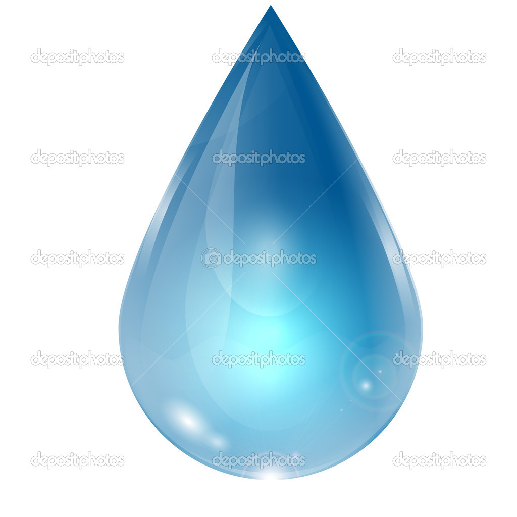 Drop of water on a white background