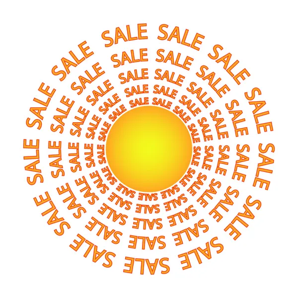 Слово "продажа" расположено на круге — стоковый вектор