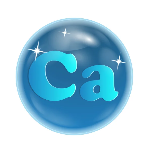 Désignation d'un élément chimique "calcium" dans un bol bleu Vecteurs De Stock Libres De Droits