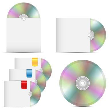 Beyaz bir arka planda paketlerinde disk kümesini