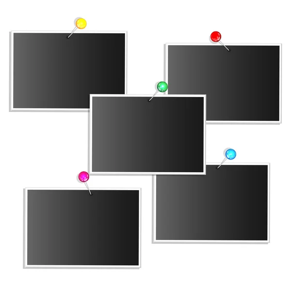 Photos from the set of pins on a white background — Stock Vector