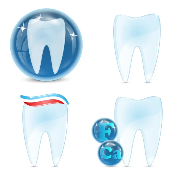 Icone dentali isolate su sfondo bianco — Vettoriale Stock