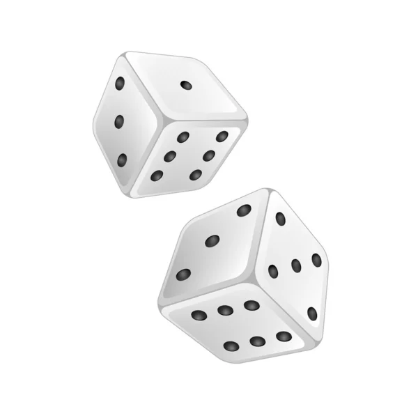 White dice on a white background — Stock Vector