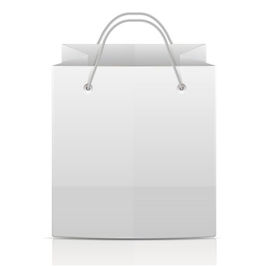 izole shopp için beyaz background.paper çanta üzerinde beyaz kağıt çanta