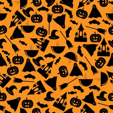 sorunsuz pattern.halloween background.halloween siyah sembolleri