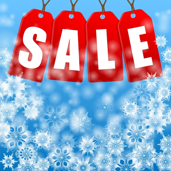Sezónní vánoční sale.red cenovky s prodejem slova na b — Stockový vektor