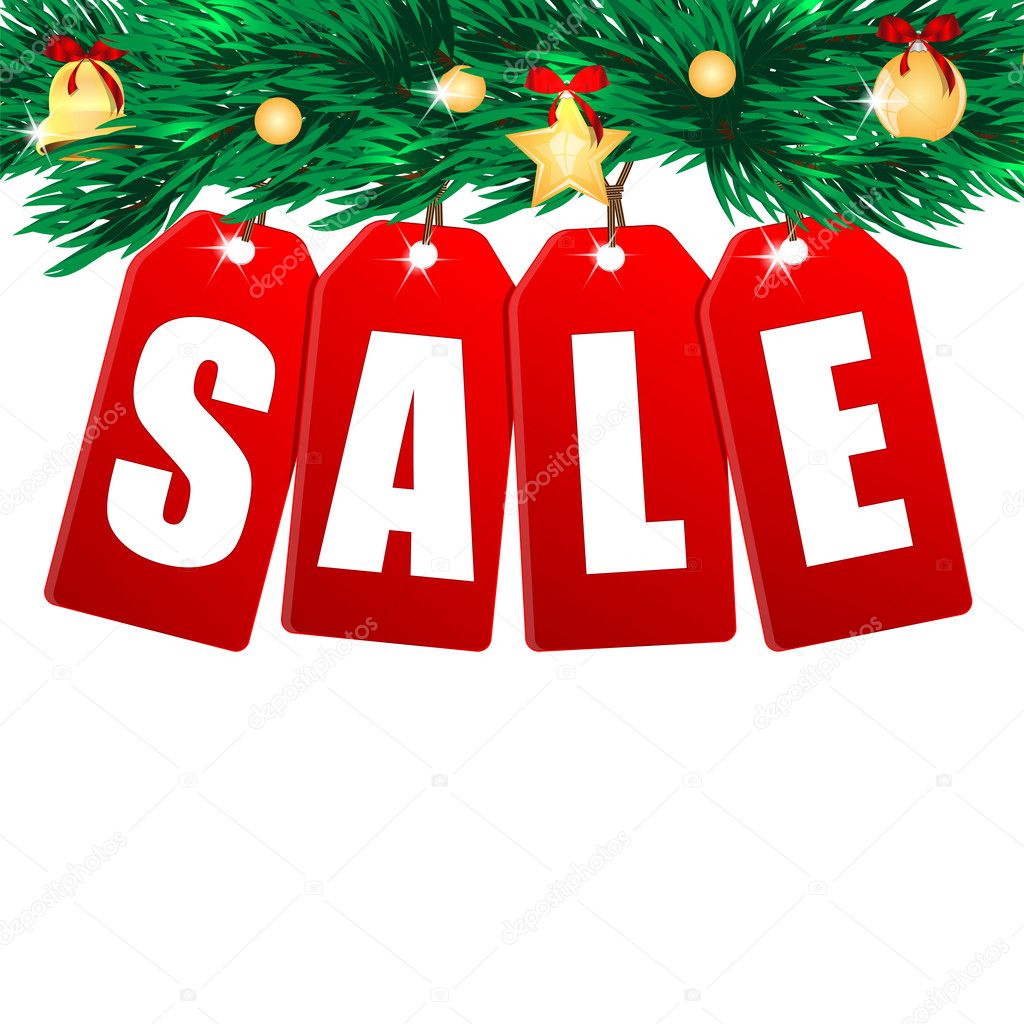 Word Sale On Red Labels Decorated With Christmas Tree Branchesseasonal Salebranches Of A Tags White Word Sale On Red Labels Decorated With Christmas Tree Branchesseasonal Salebranches Of A Tags White