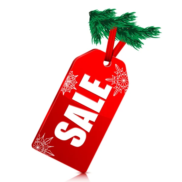 Seizoensgebonden Kerstmis sale.red prijskaartje met het woord verkoop op een ch — Stockvector