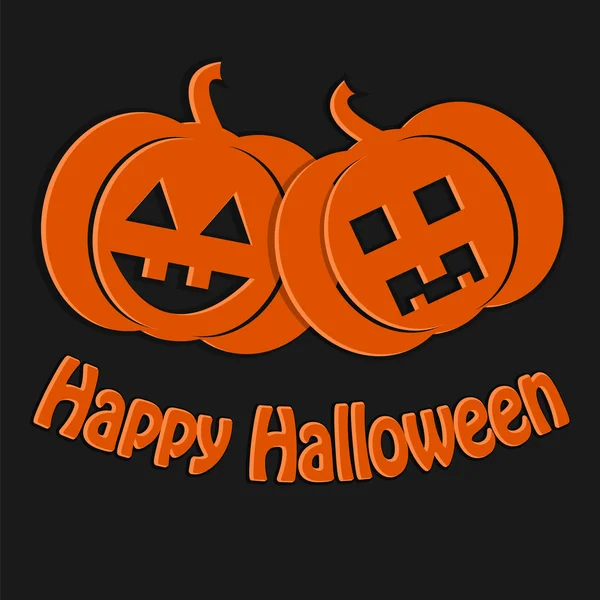 Halloween background.two calabaza naranja sobre un fondo oscuro.dec — Vector de stock