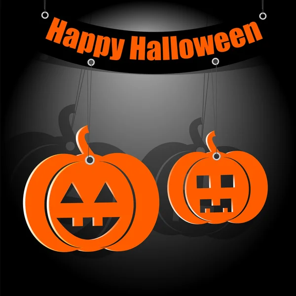 Halloween background.two pompoen oranje op een donkere background.dec — Stockvector