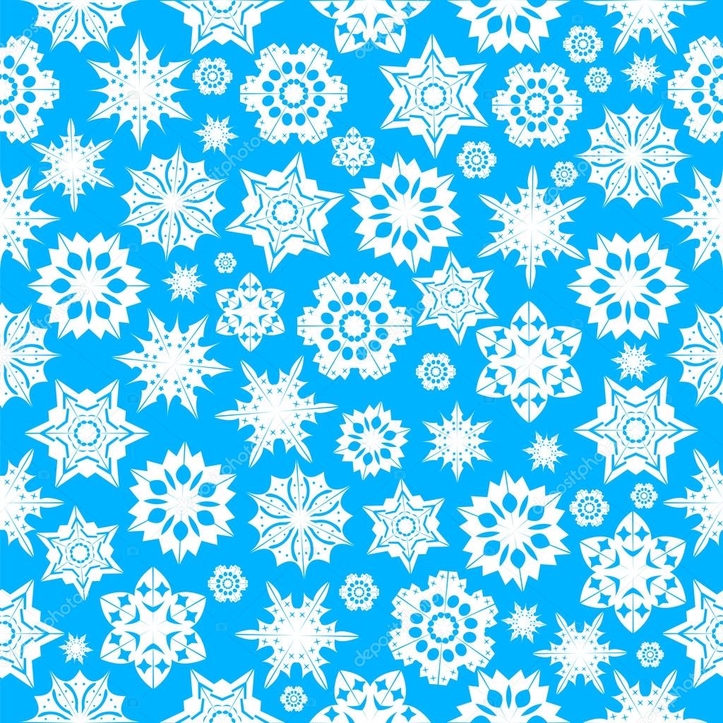 seamless pattern with white snowflakes on a blue background.wint