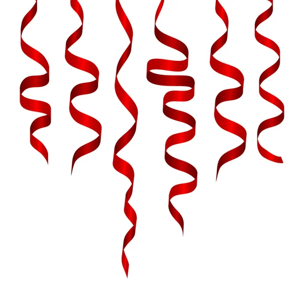 Decoración navideña. Serpentina roja aislada sobre fondo blanco — Archivo Imágenes Vectoriales