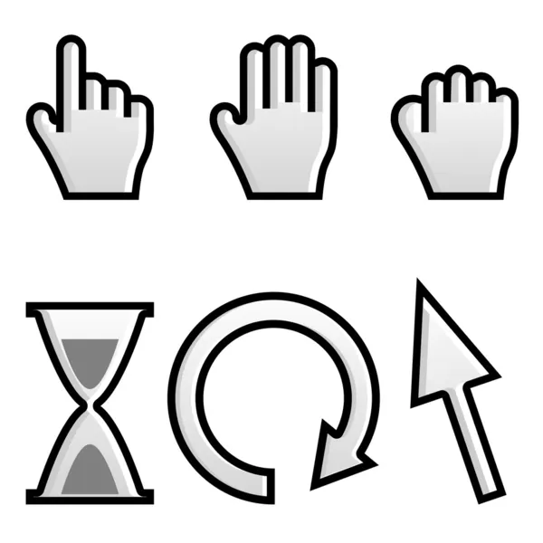 Web hand and arrow cursor with hour-glass.vector — Stock Vector