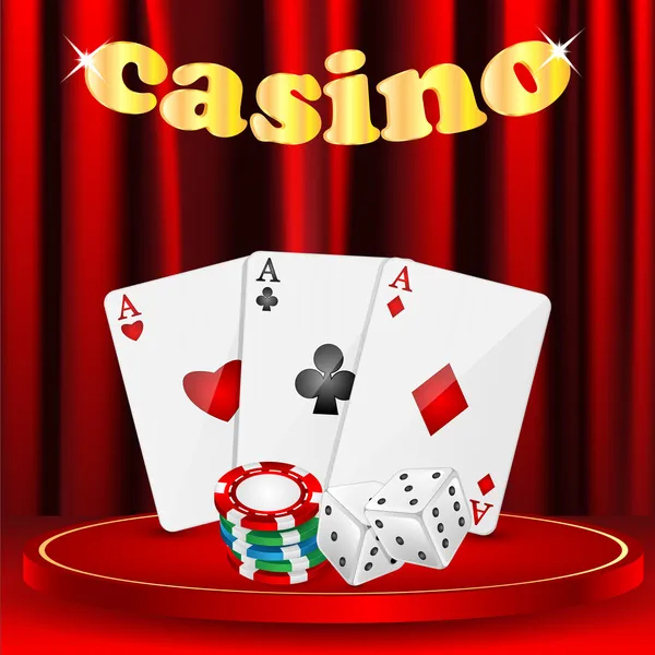 Casino background.set van objecten voor een casino op een achtergrond van — Stockvector