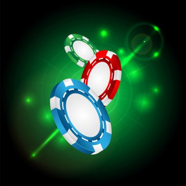 Casino background.casino fişi üzerinde yeşil bir arka plan titreşen.