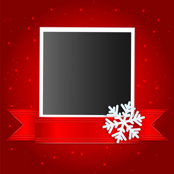 Christmas background.photo on a red background decorated with wh — Stock Vector