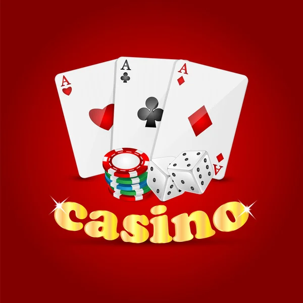 Casino background.items for the casino on a red background.vecto — Stock Vector