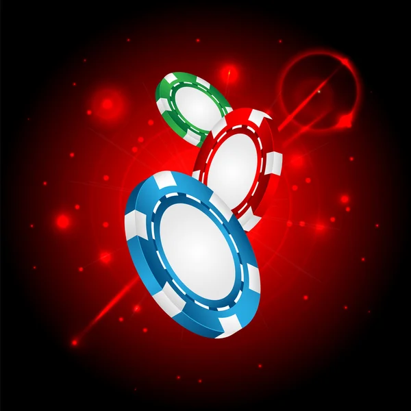 Casino fundo .chips em um fundo vermelho flickering.vector — Vetor de Stock