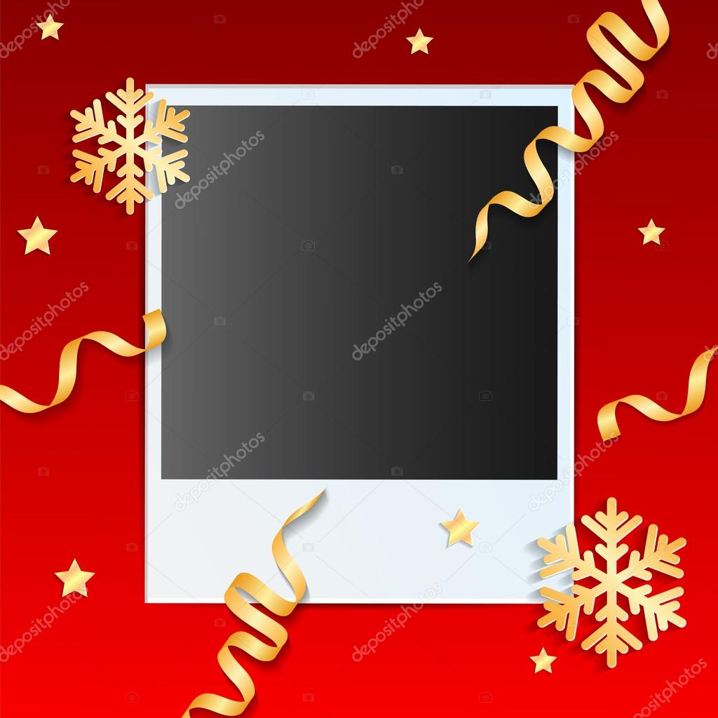 Christmas background.photo on a red background decorated with go