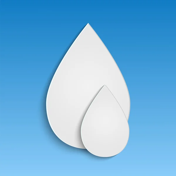 Water drop wit op een blauwe background.application van wit papier — Stockvector