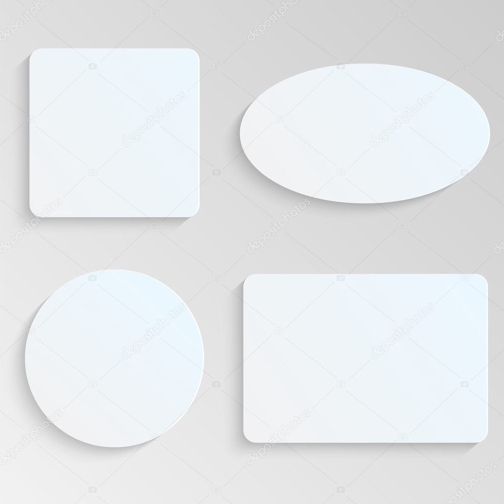 paper sheets of different shapes on gray background.white geomet