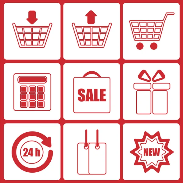 Compras icons.set de ícones para shop.vector online — Vetor de Stock