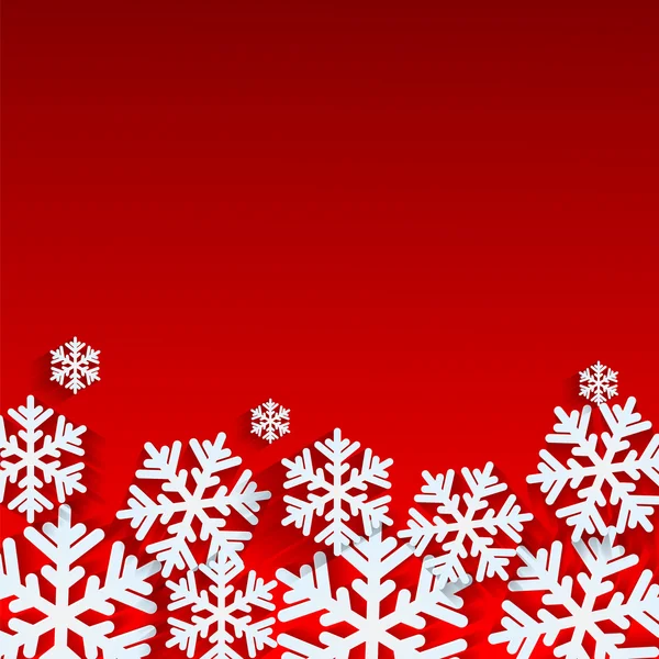 Weihnachten background.white Schneeflocken auf rotem background.backgrou — Stockvektor