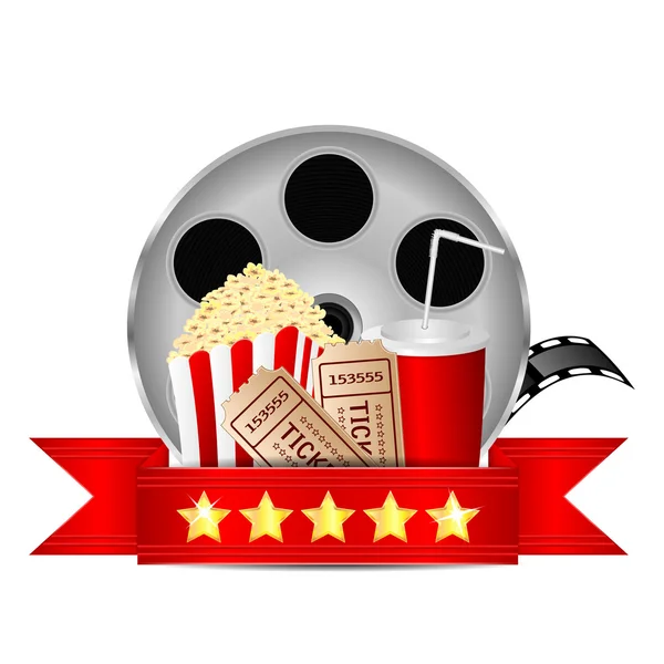 Icon.items filmowe do kina odizolowane na białym background.vector — Wektor stockowy