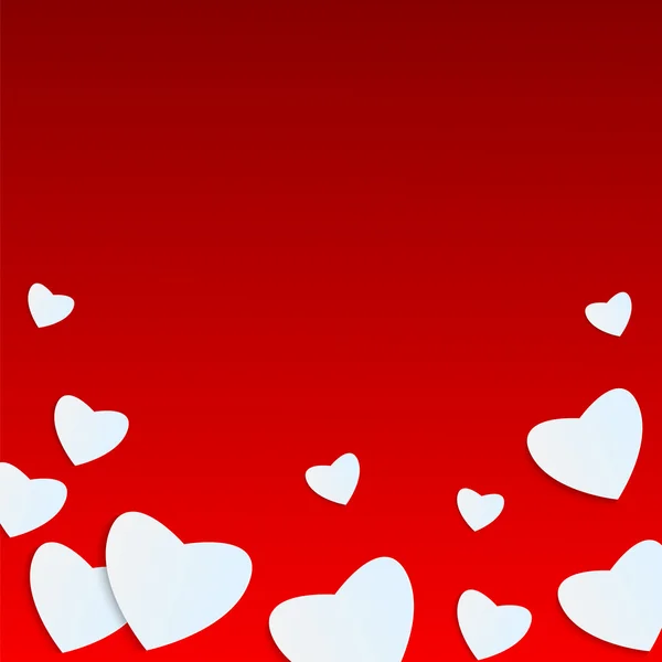 Achtergrond Valentijnsdag day.white hart op een rode background.heart — Stockvector