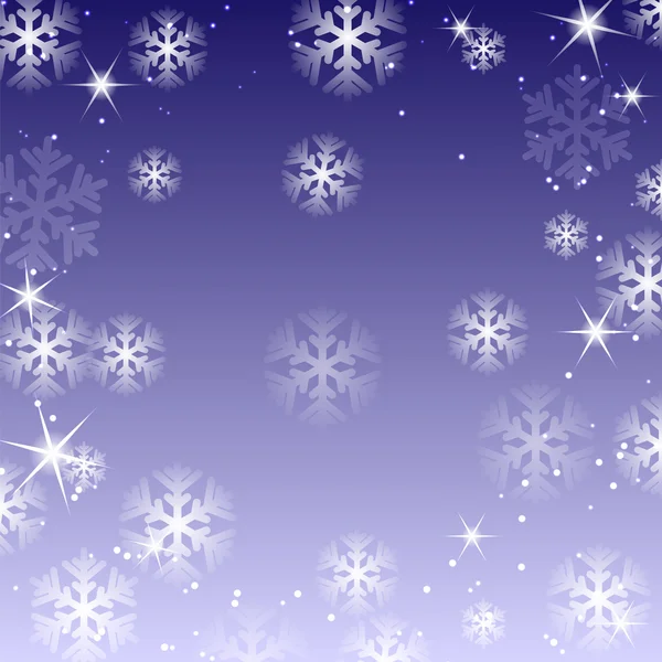 Copos de nieve blancos sobre fondo violeta. Fondo de christma. — Vector de stock