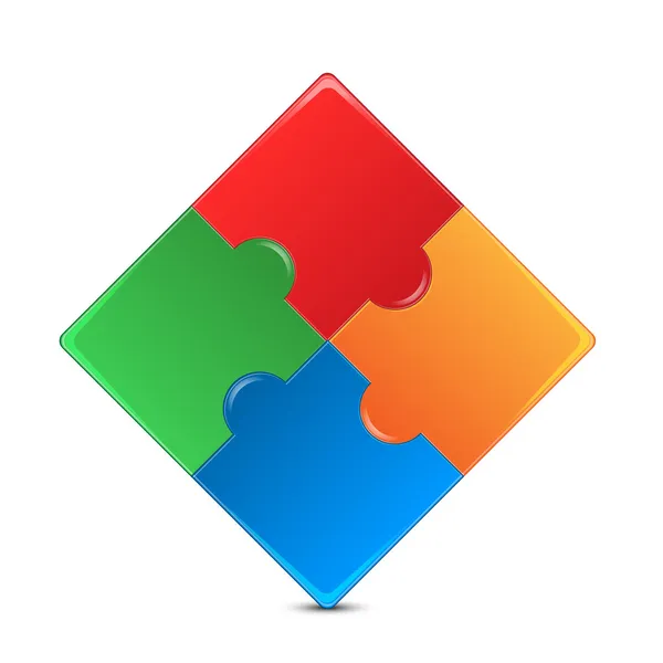 Quebra-cabeças coloridos isolados em background.puzzle branco de differen — Vetor de Stock